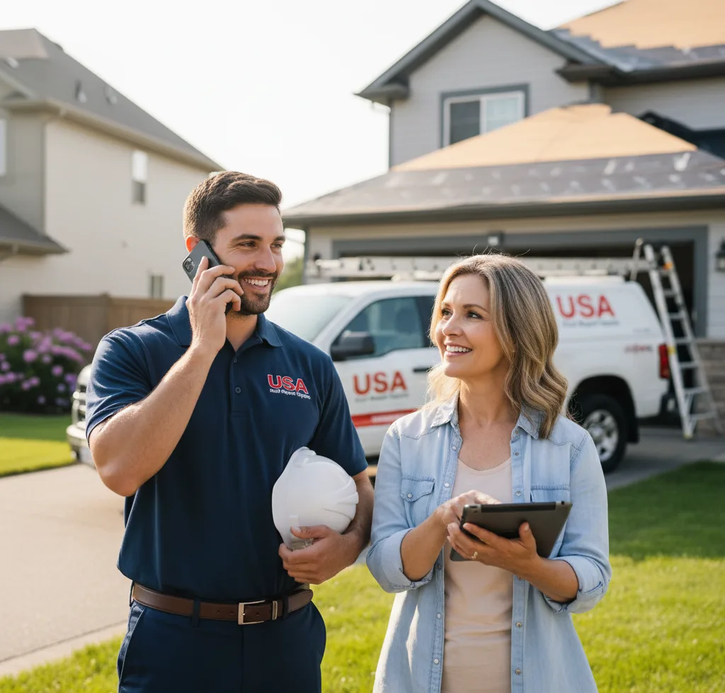 USA Roof Repair Experts customer support in Valmeyer